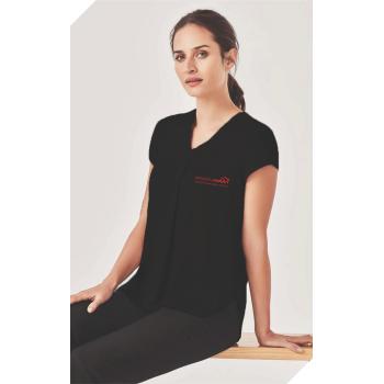 Womens Kayla V-Neck Pleat Blouse - RB967LS